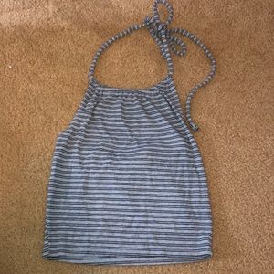 Striped Cropped Halter Tank